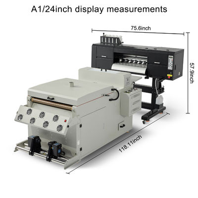 60cm プリント 寸法 DTF i3200 A1 トシャツ印刷機 コンベヤーシェーカードライヤー