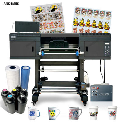 A1 60cm UV Dtf プリンター CMYK + 白色漆黒 ロール ロール ステッカー 印刷