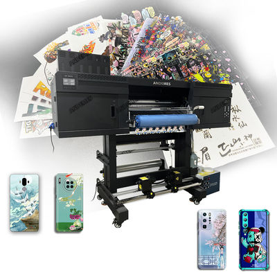 A1 60cm UV Dtf プリンター CMYK + 白色漆黒 ロール ロール ステッカー 印刷