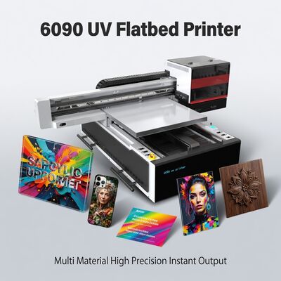 6090 UV フラットベッド プリンター マルチマテリアル高精度インスタント出力